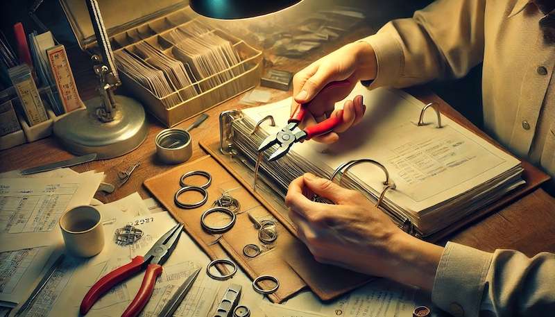 金具付きファイルの金具の外し方手順
