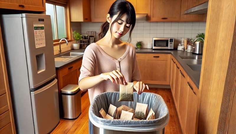 お茶パックはビニールに入れて捨てるべき？