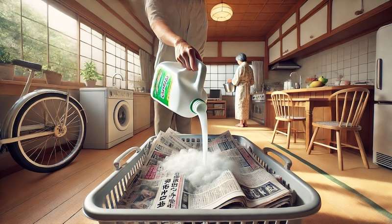 古紙に染み込ませて廃棄する方法