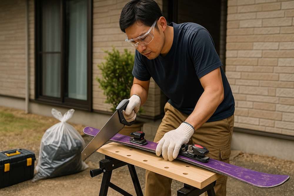 のこぎりで切断して処分する方法