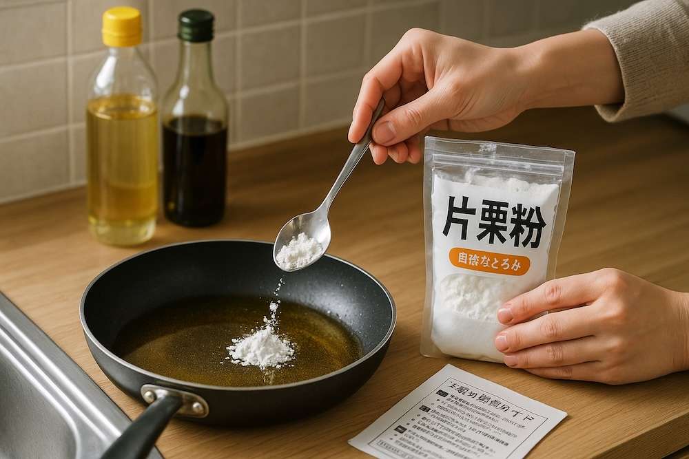 凝固剤の代わりに片栗粉を使って処理